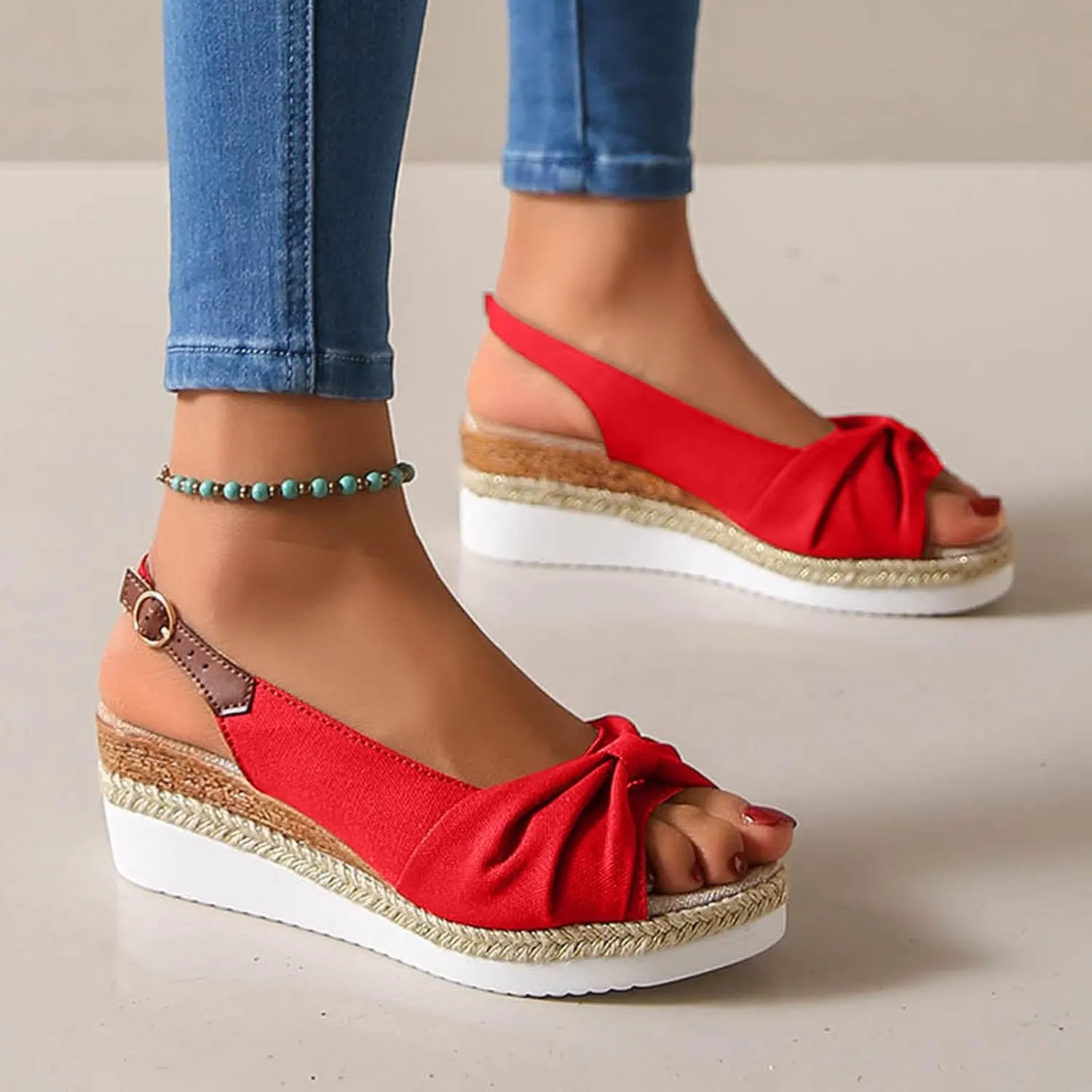 Women's Platform & Wedge Sandals Wedge Casual Sandals For Women Buckle Women's Platform Sandals
