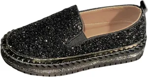 Women's Platform Shoes Slip On Rhinestone Sneakers