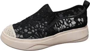 Womens Running Shoes Ladies Slip on Walking Tennis Sneakers Flat Soft Sole Classic Comfort Strappy Shoes Slides Non-Slip Clip