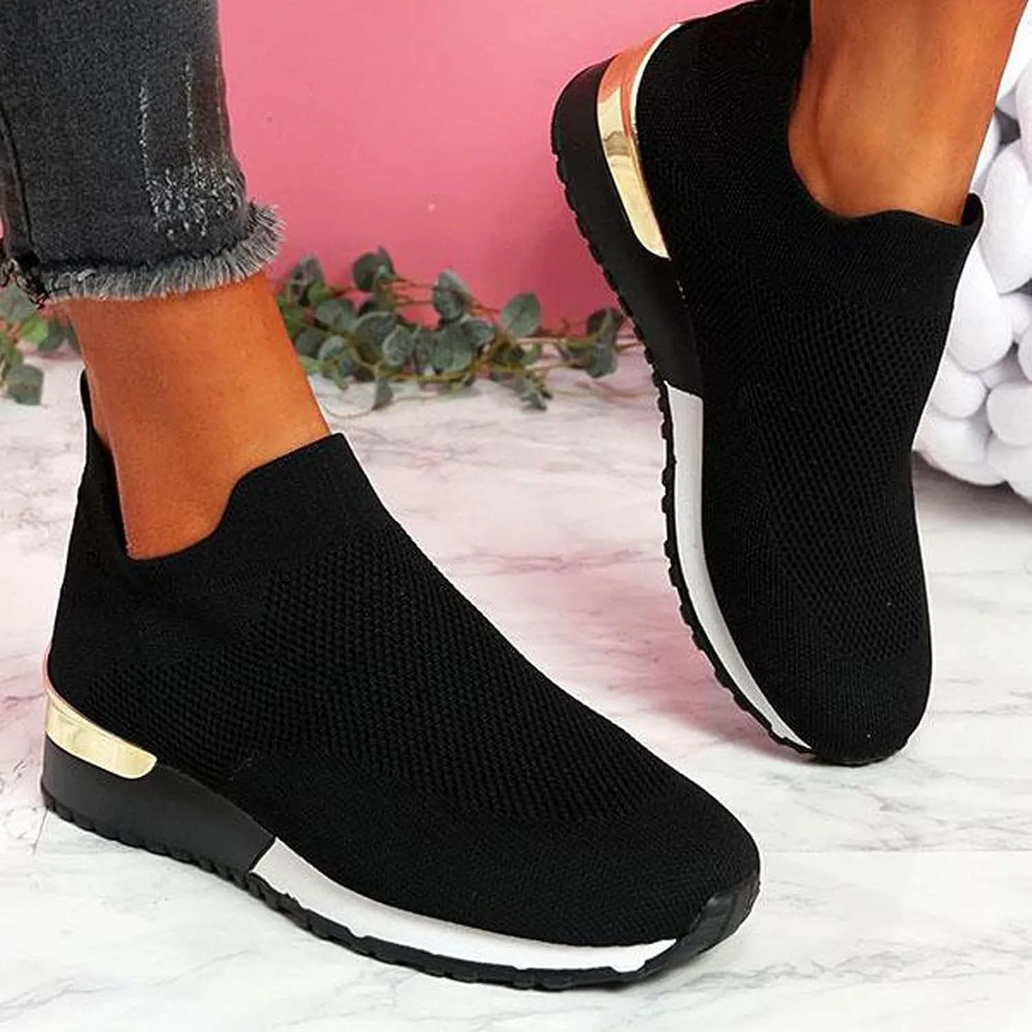 Womens Running Shoes Zapatos OrtopéDicos para Mujer Con Pie Plano Black Wedge Sneakers for Women Dressy Womens Tennis Shoes 7.5 Slip On Women's Slip On Shoes Size 7 Wide