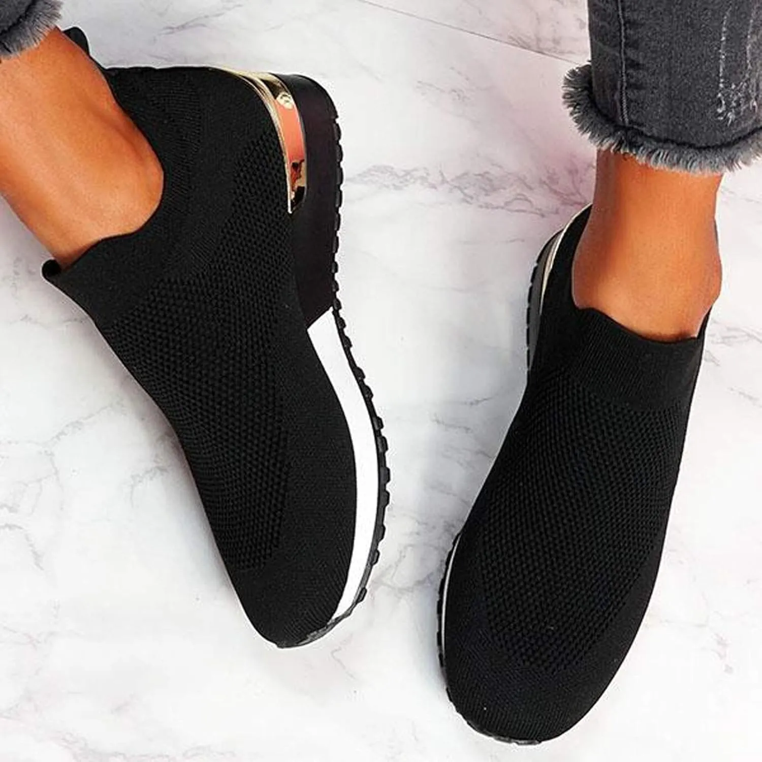 Womens Running Shoes Zapatos OrtopéDicos para Mujer Con Pie Plano Black Wedge Sneakers for Women Dressy Womens Tennis Shoes 7.5 Slip On Women's Slip On Shoes Size 7 Wide