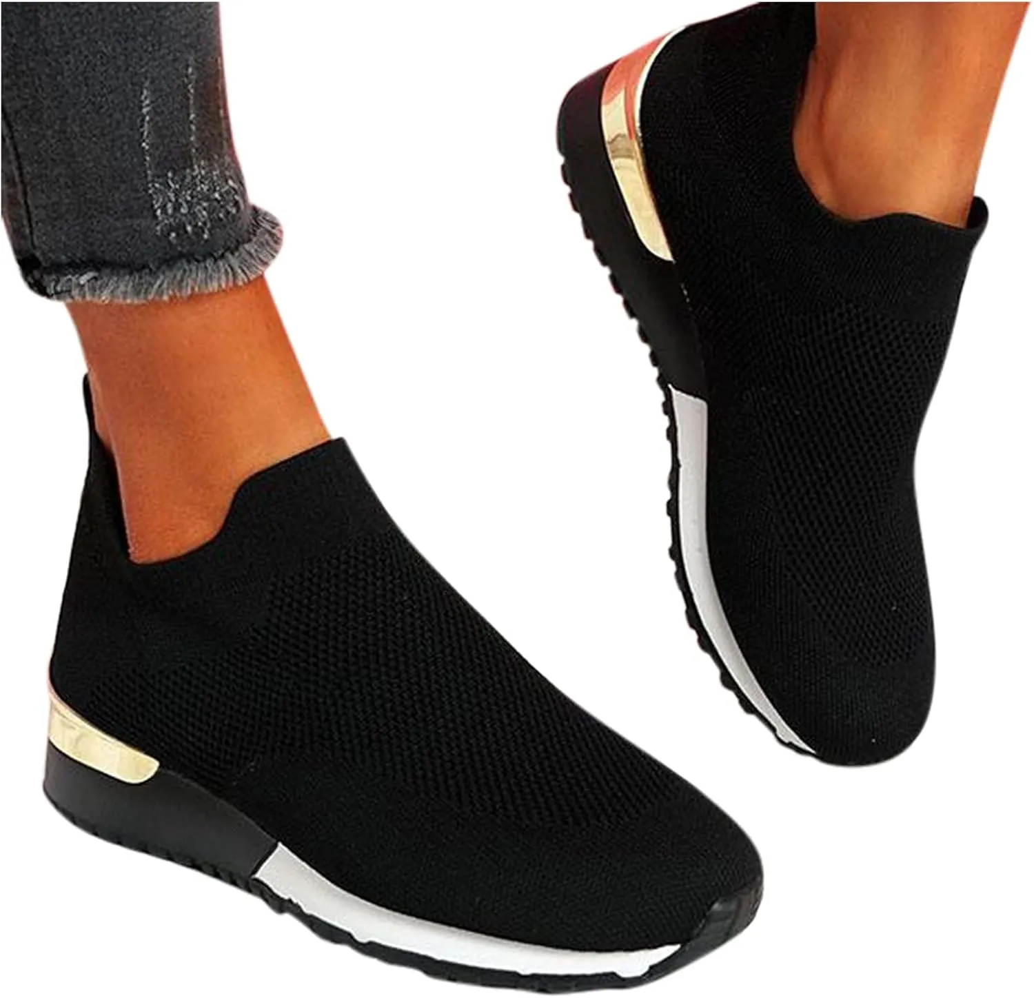 Womens Running Shoes Zapatos OrtopéDicos para Mujer Con Pie Plano Black Wedge Sneakers for Women Dressy Womens Tennis Shoes 7.5 Slip On Women's Slip On Shoes Size 7 Wide