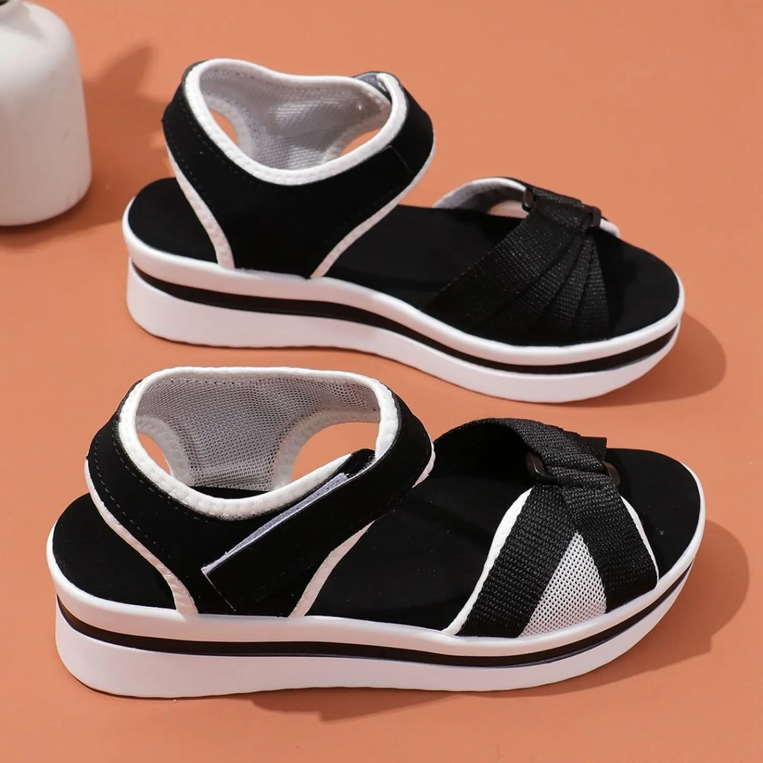 Women's Sandals Stylish Strappy Wedge Design Daily Wear Perfect Summer Casual Attire Fashion Sandals for Women