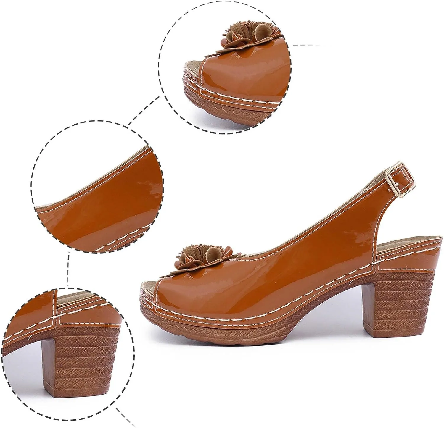 Womens Sandals Wedge Sandal Comfortable Flower Sandals Open Toe Casual Dressy Sandal Ladies Summer Shoes 2025