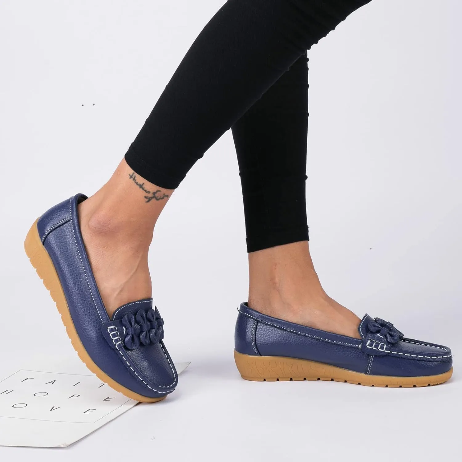Womens Slip On Loafers Comfort Orthopedic Loafers Arch Support Sneakers Casual Walking Shoes Dressy Business Shoes