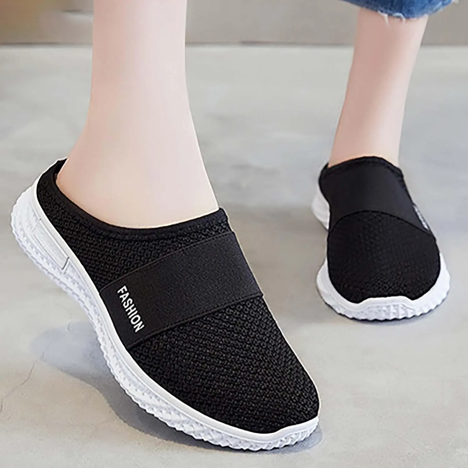 Women's Slip-On Orthopedic Arch Support Backless Mens Tennis Shoes Mesh Breathable Men Casual Shoes Black Platform Sneaker Red Tennis Shoe Casual Loafers