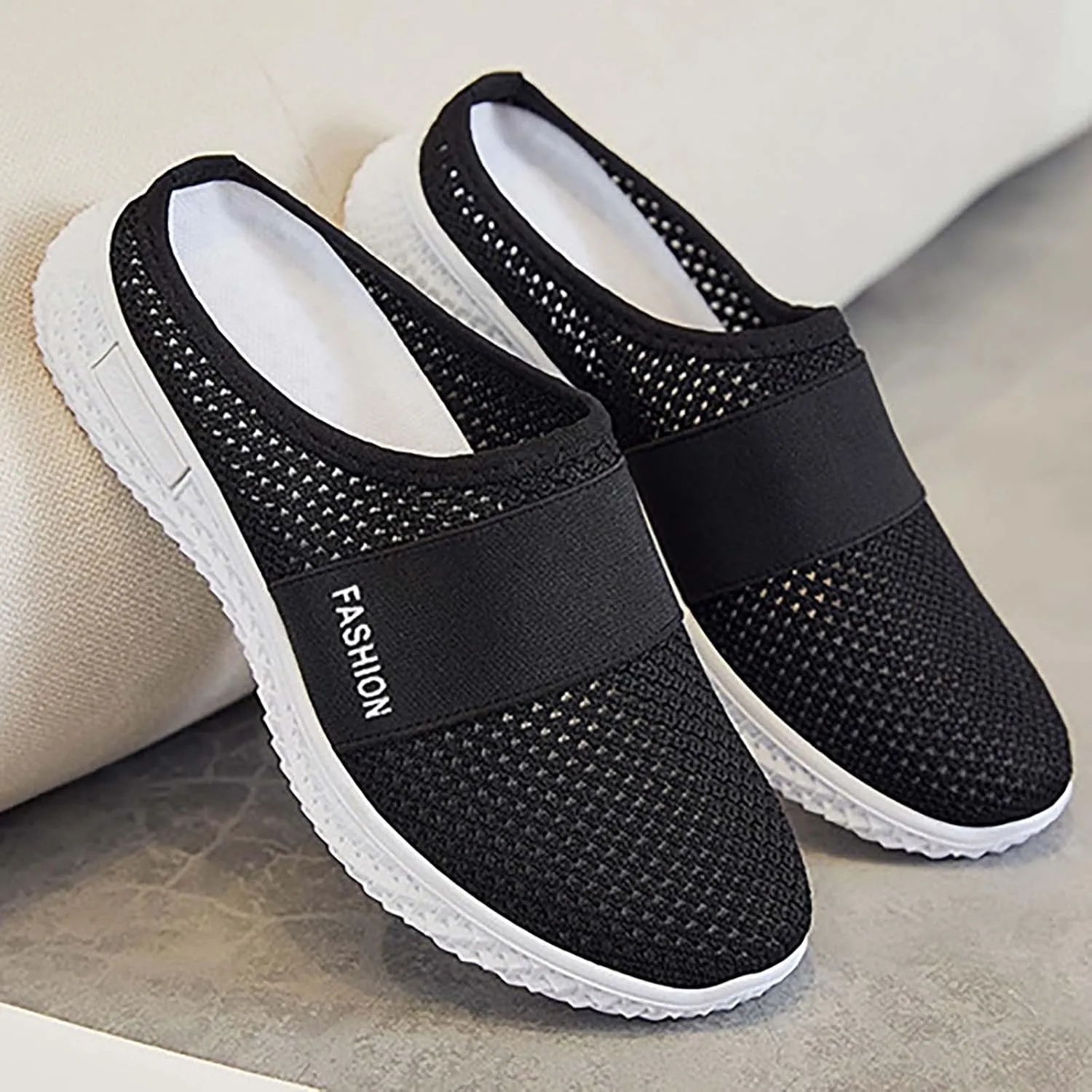 Women's Slip-On Orthopedic Arch Support Backless Mens Tennis Shoes Mesh Breathable Men Casual Shoes Black Platform Sneaker Red Tennis Shoe Casual Loafers