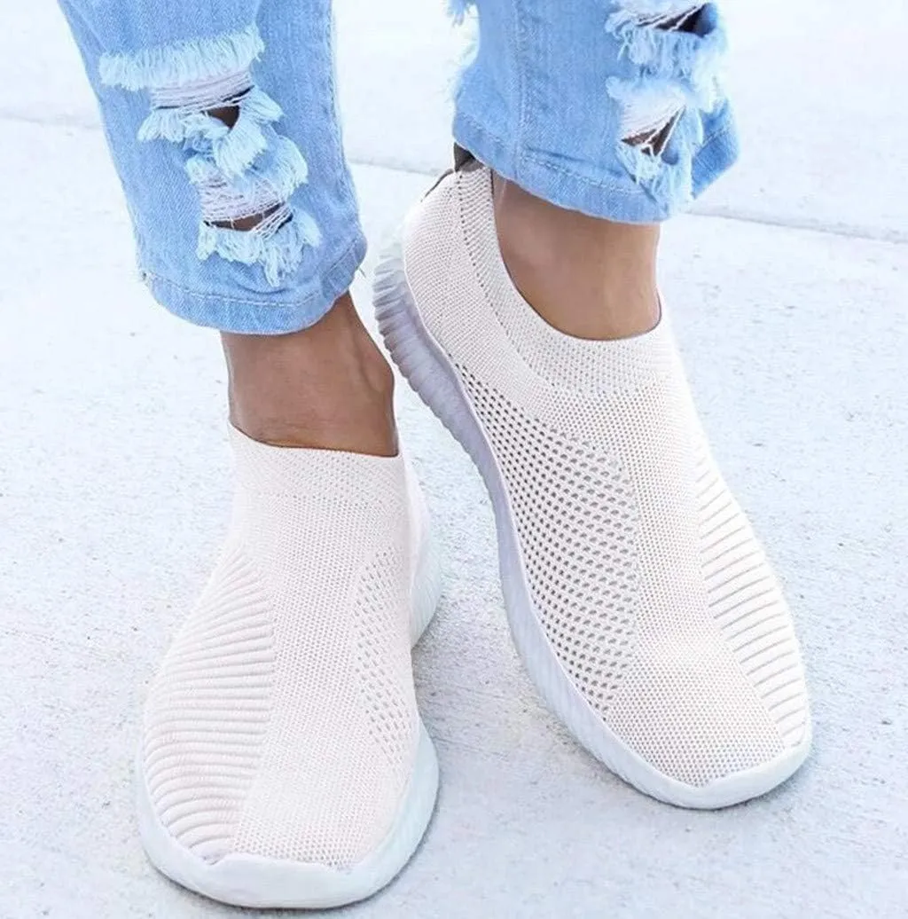 Women's Slip On Sneakers Lightweight Breathable Walking Shoes Women Sports Casual Slip On Shoes Brown Sneakers Brown Tennis Shoe Cross Trainer Shoe