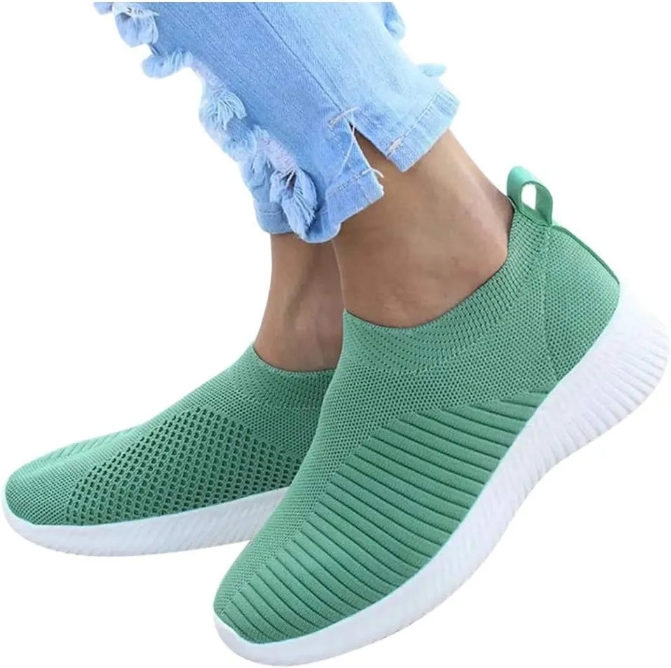 Women's Slip On Sneakers Lightweight Breathable Walking Shoes Women Sports Casual Slip On Shoes Brown Sneakers Brown Tennis Shoe Cross Trainer Shoe