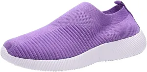 Women's Slip On Sneakers Lightweight Breathable Walking Shoes Women Sports Casual Slip On Shoes Brown Sneakers Brown Tennis Shoe Cross Trainer Shoe