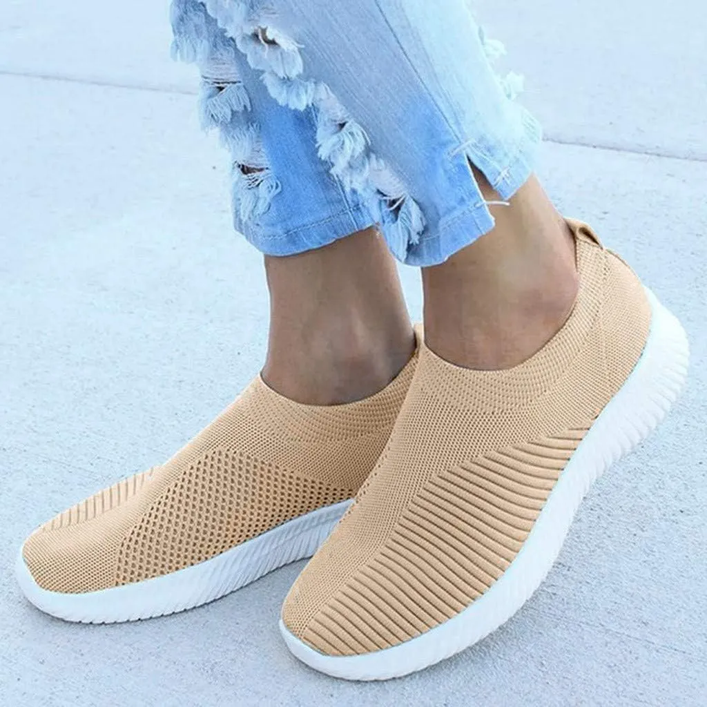 Women's Slip On Sneakers Lightweight Breathable Walking Shoes Women Sports Casual Slip On Shoes Brown Sneakers Brown Tennis Shoe Cross Trainer Shoe