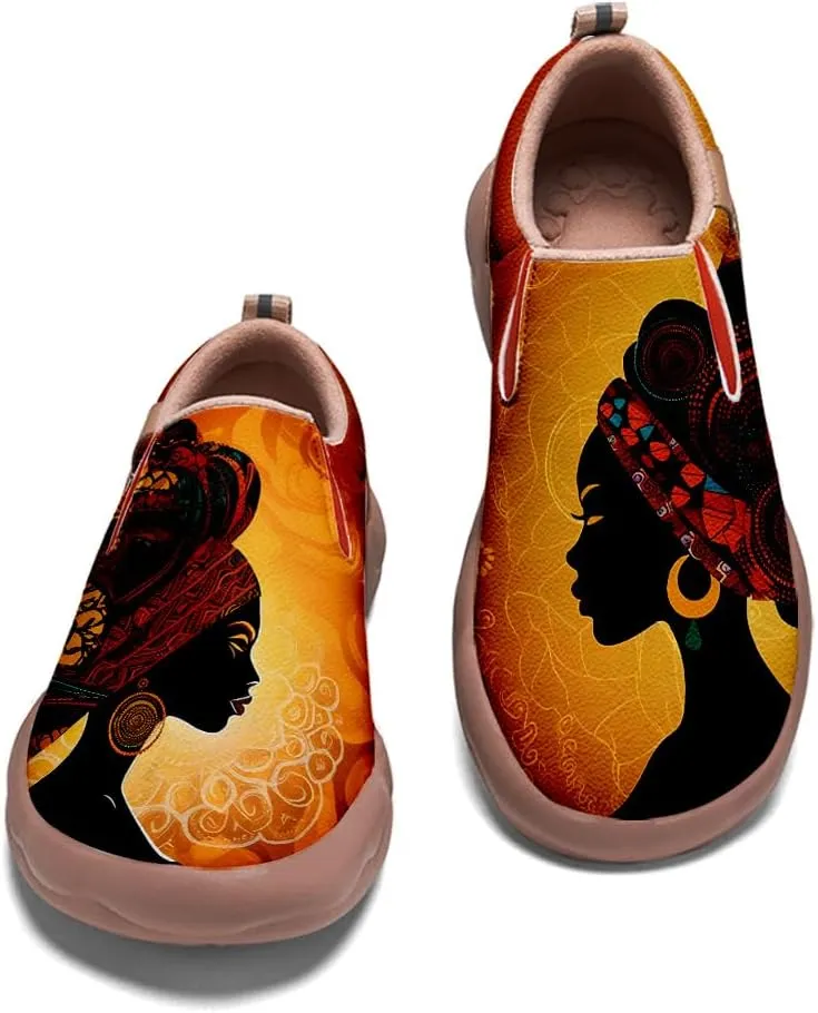 Women's Slip-Ons Sneakers Casual Loafers Microfiber Art Painted Comfort Soft Walking Travel Shoes