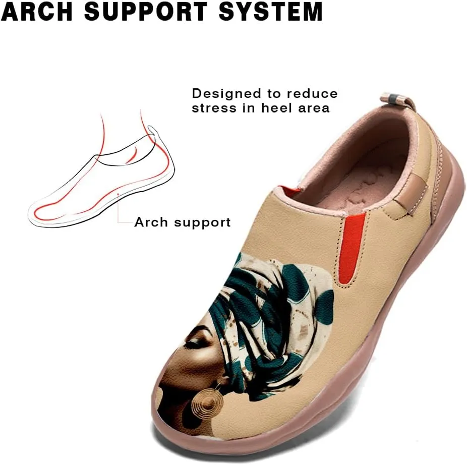 Women's Slip-Ons Sneakers Casual Loafers Microfiber Art Painted Comfort Soft Walking Travel Shoes
