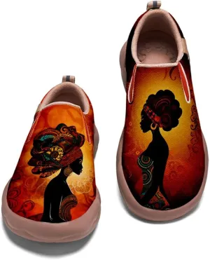 Women's Slip-Ons Sneakers Casual Loafers Microfiber Art Painted Comfort Soft Walking Travel Shoes