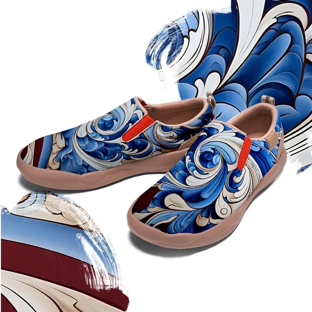 Women's Slip-Ons Sneakers Casual Loafers Microfiber Art Painted Comfort Soft Walking Travel Shoes