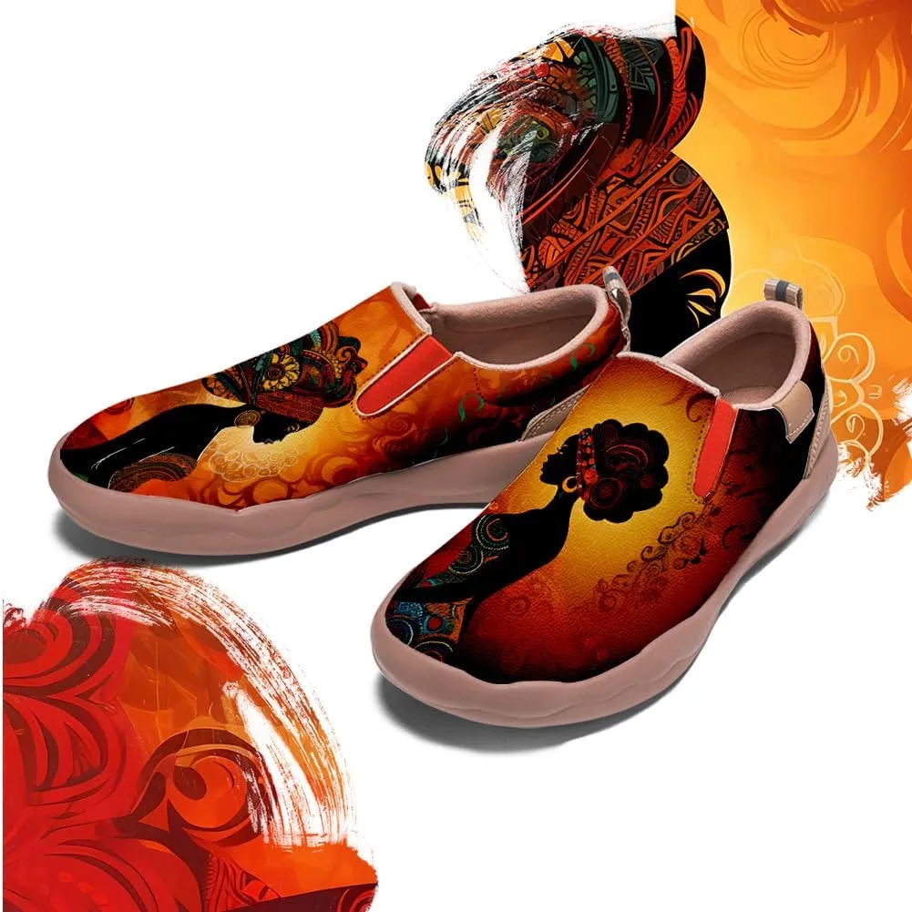 Women's Slip-Ons Sneakers Casual Loafers Microfiber Art Painted Comfort Soft Walking Travel Shoes