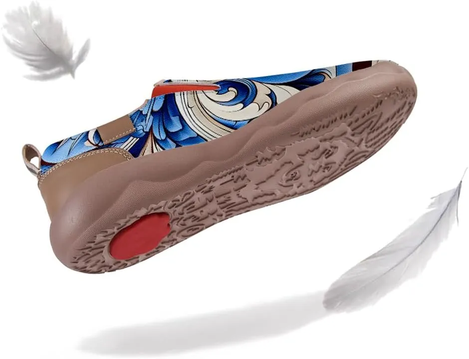 Women's Slip-Ons Sneakers Casual Loafers Microfiber Art Painted Comfort Soft Walking Travel Shoes