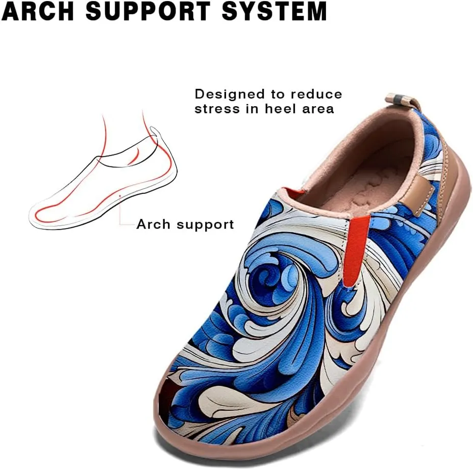 Women's Slip-Ons Sneakers Casual Loafers Microfiber Art Painted Comfort Soft Walking Travel Shoes