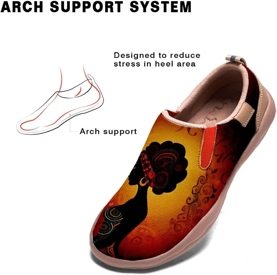 Women's Slip-Ons Sneakers Casual Loafers Microfiber Art Painted Comfort Soft Walking Travel Shoes