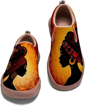 Women's Slip-Ons Sneakers Casual Loafers Microfiber Art Painted Comfort Soft Walking Travel Shoes