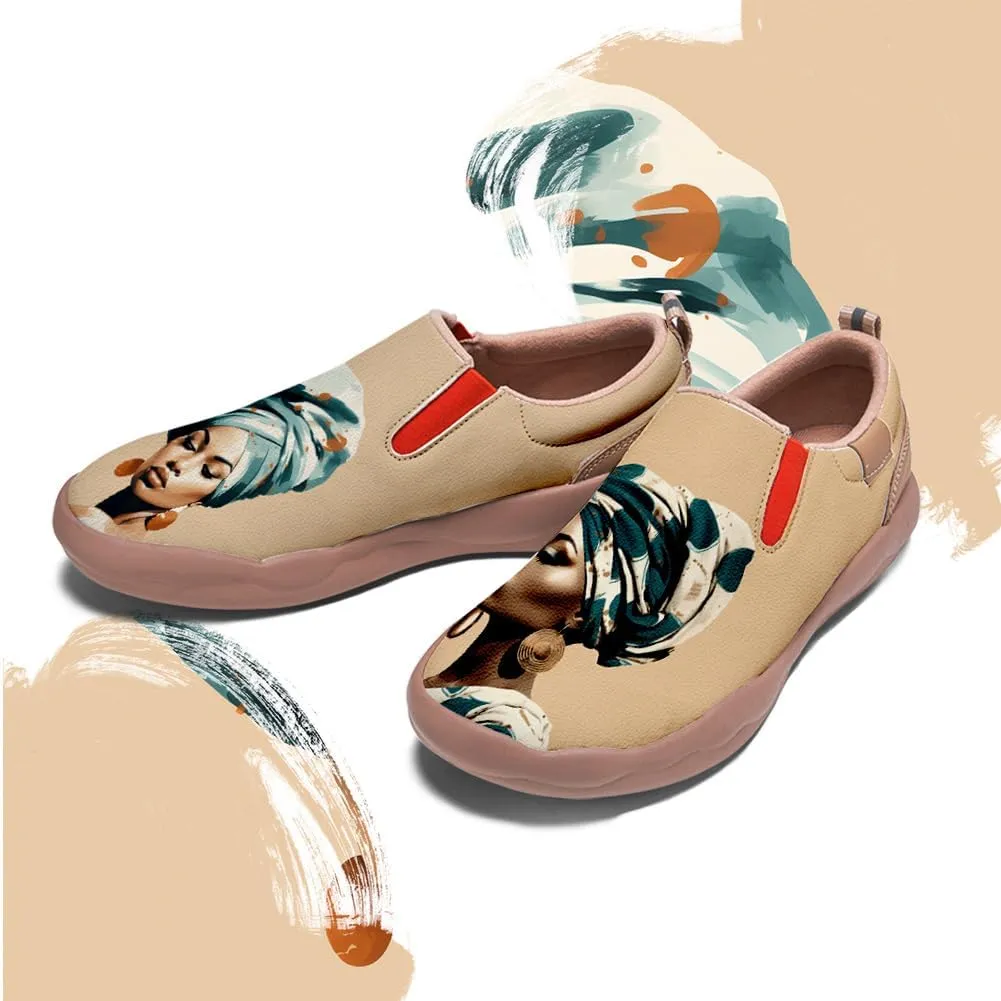 Women's Slip-Ons Sneakers Casual Loafers Microfiber Art Painted Comfort Soft Walking Travel Shoes