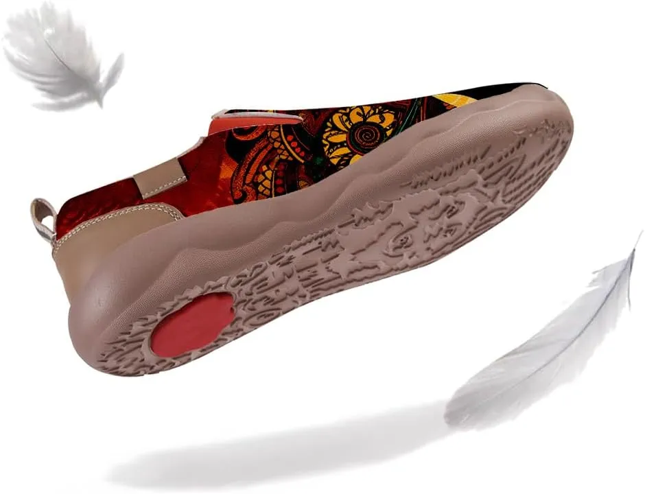 Women's Slip-Ons Sneakers Casual Loafers Microfiber Art Painted Comfort Soft Walking Travel Shoes