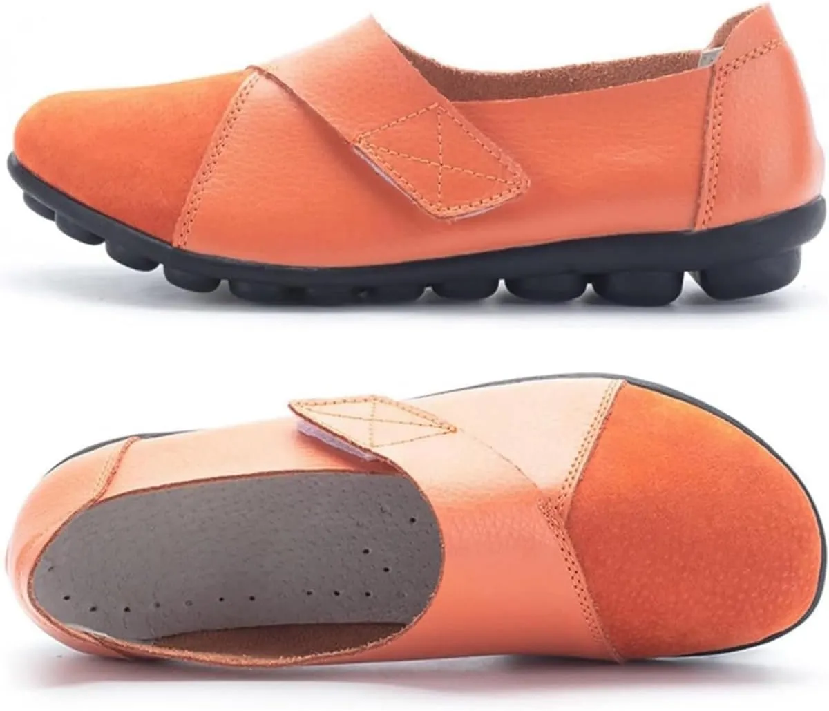 womens suede leather loafers orthopedic loafers breathable leather slip on soft flat wide fit nursing shoes