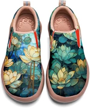 Women's Travel Shoes Walking Slip-Ons Leather Sneakers Art Painted Comfort Soft Casual Loafers
