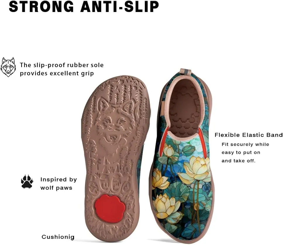 Women's Travel Shoes Walking Slip-Ons Leather Sneakers Art Painted Comfort Soft Casual Loafers