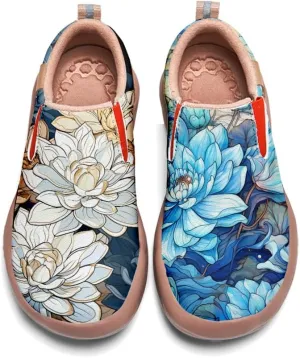 Women's Travel Shoes Walking Slip-Ons Leather Sneakers Art Painted Comfort Soft Casual Loafers