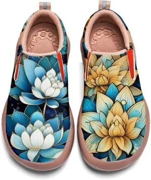 Women's Travel Shoes Walking Slip-Ons Leather Sneakers Art Painted Comfort Soft Casual Loafers