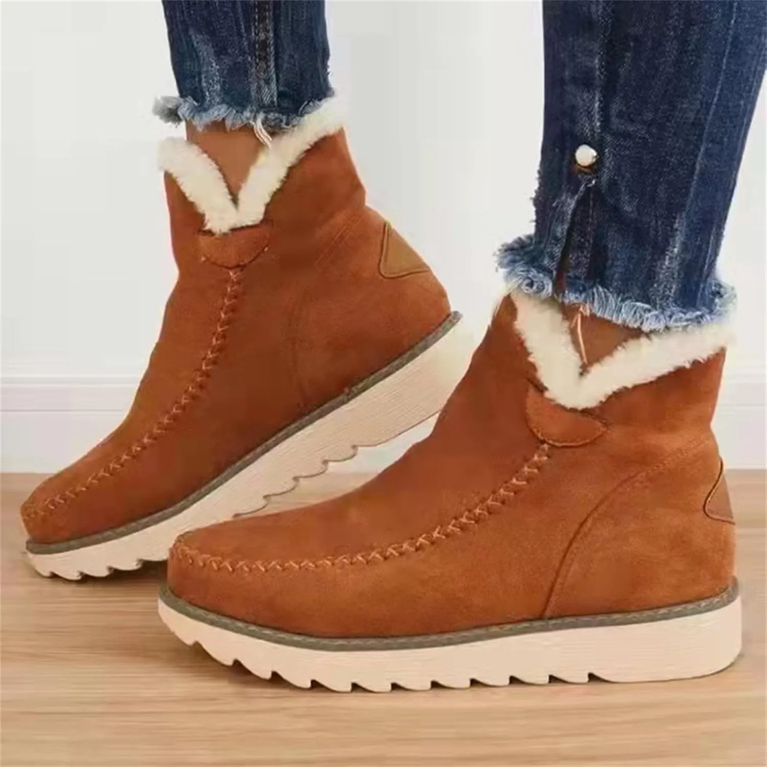 Womens Winter Boots Waterproof Adults Short Snow Boots Womens Winter Snow Boots with Warm Fur Lining Short Boot Women Winter Womens Rain Boots Men's Winter Booties