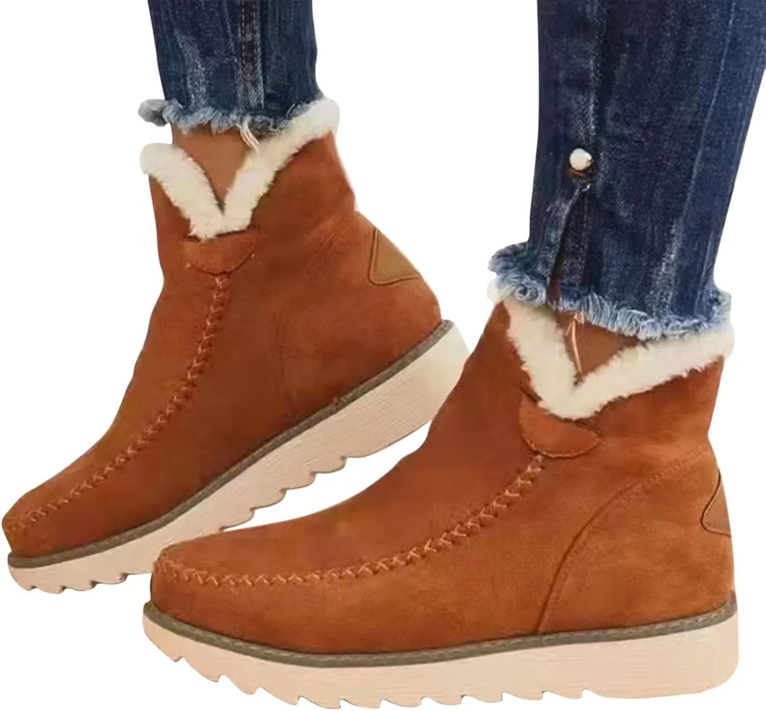 Womens Winter Boots Waterproof Adults Short Snow Boots Womens Winter Snow Boots with Warm Fur Lining Short Boot Women Winter Womens Rain Boots Men's Winter Booties