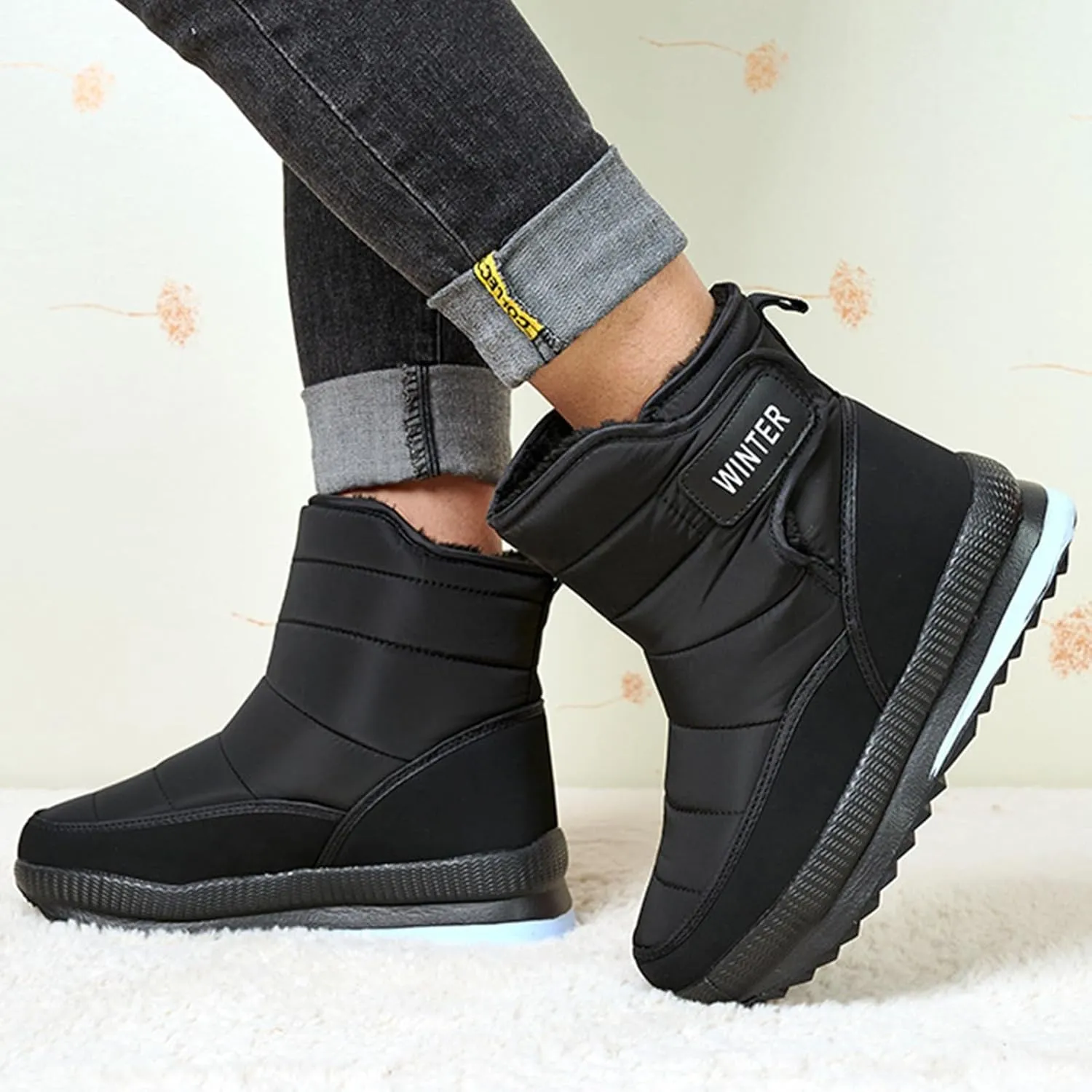 Womens Winter Boots Waterproof Insulated,Casual Lightweight Warm Fur Lined Snow Boots Women,Slip Resistant Trekking Winter Hiking Boots Women