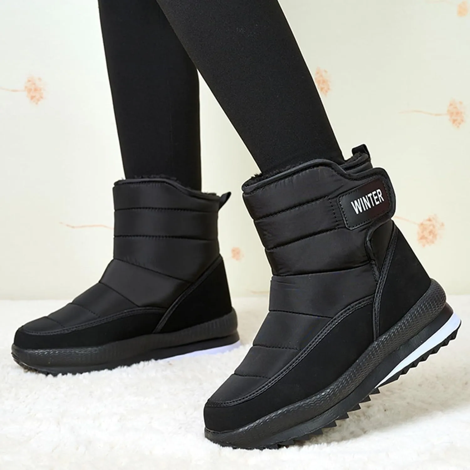 Womens Winter Boots Waterproof Insulated,Casual Lightweight Warm Fur Lined Snow Boots Women,Slip Resistant Trekking Winter Hiking Boots Women