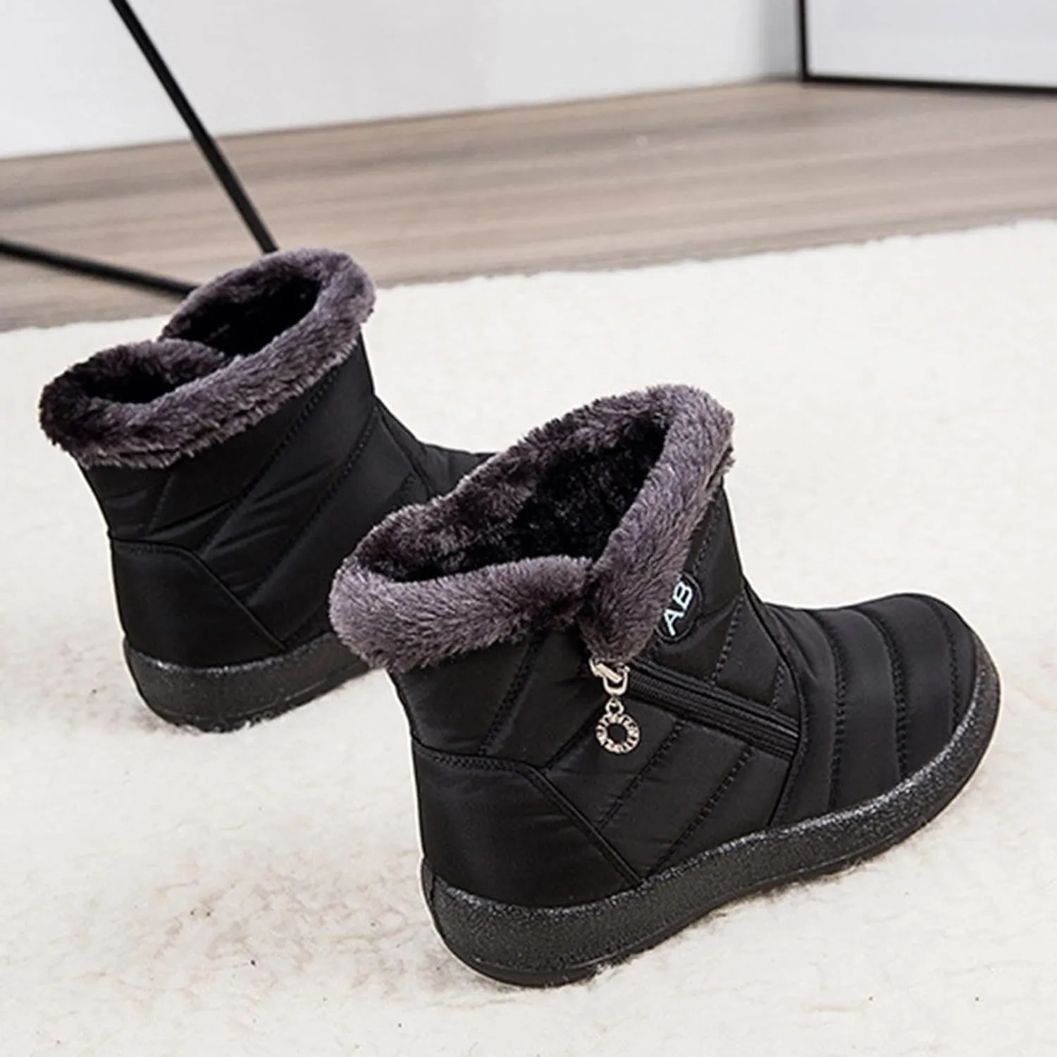 Womens Winter Boots Waterproof,Fashion High Top Cold-Weather Warm Snow Boots for Women,Comfortable Trekking Walking Fur Lined Boots,Slip Resistant