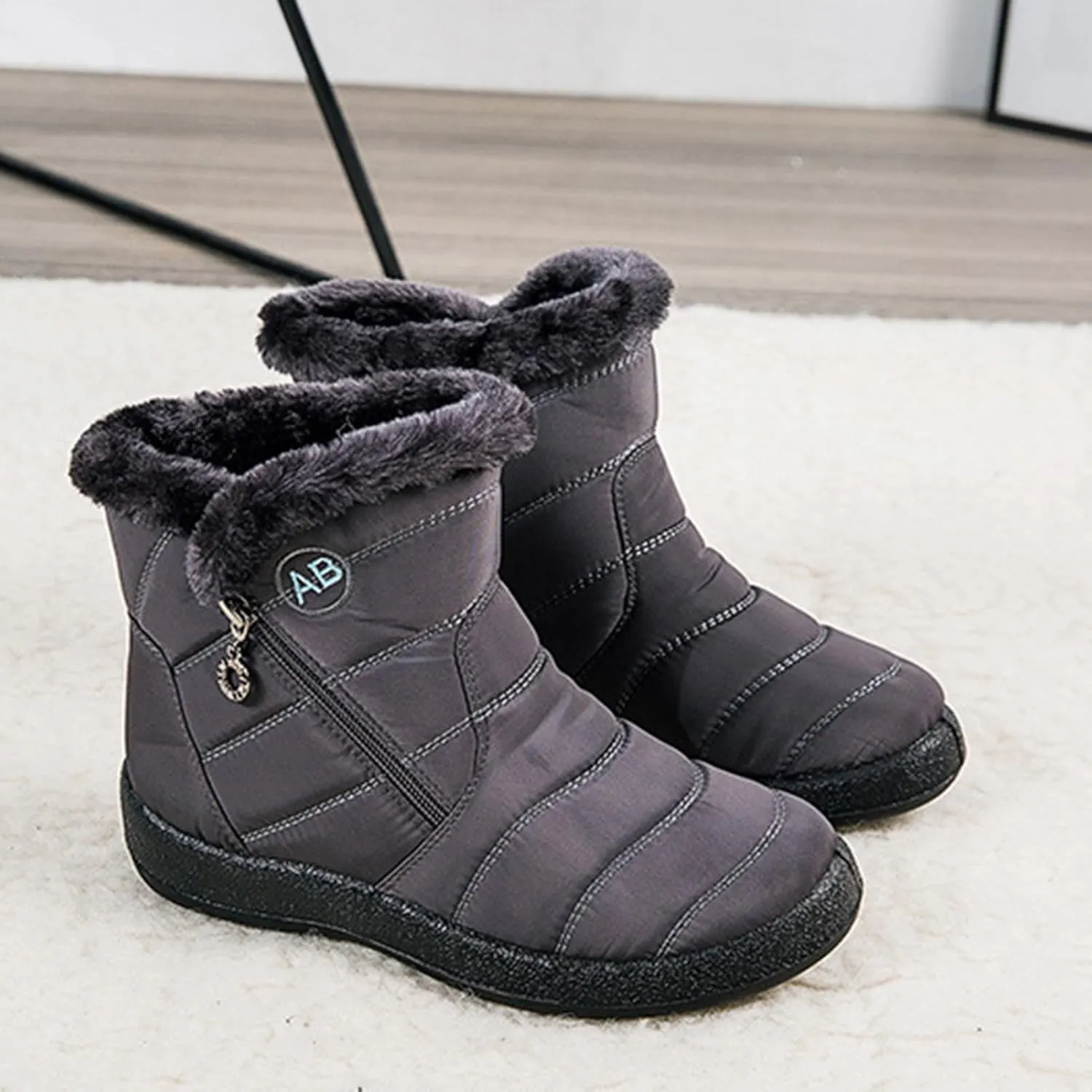 Womens Winter Boots Waterproof,Fashion High Top Cold-Weather Warm Snow Boots for Women,Comfortable Trekking Walking Fur Lined Boots,Slip Resistant