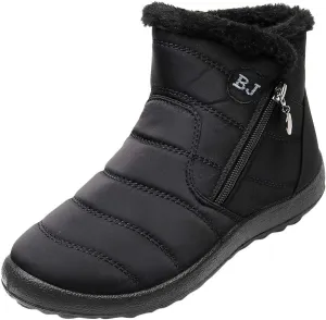 Women's Winter Boots with Zipper Adults Plush Lined Boots Womens Winter Snow Boots with Warm Fur Lining Bj Waterproof Boot Womens Cowboy Boots Men Winter Booties