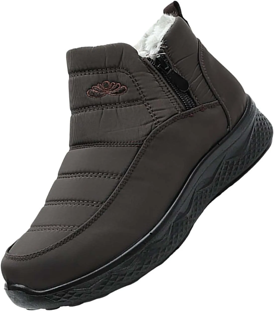 Womens Winter Boots with Zipper Adults Snow Booties Womens Mens Shoes Slip On Barefoot Shoes Grounded Footwear Hiking Mens Running Shoes Mens Winter Booties