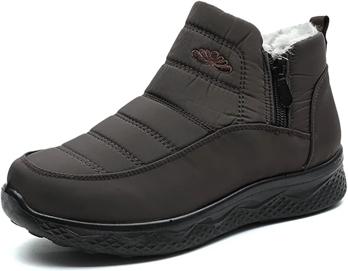 Womens Winter Boots with Zipper Adults Snow Booties Womens Mens Shoes Slip On Barefoot Shoes Grounded Footwear Hiking Mens Running Shoes Mens Winter Booties