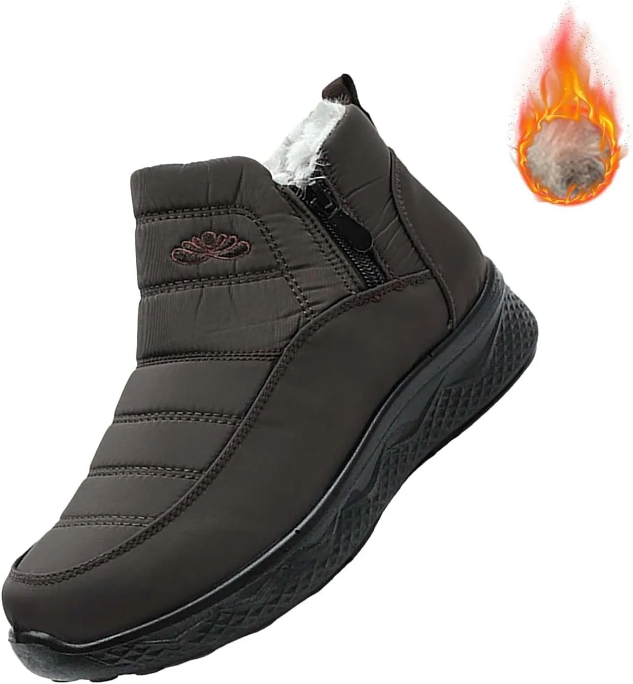 Womens Winter Boots with Zipper Adults Snow Booties Womens Mens Shoes Slip On Barefoot Shoes Grounded Footwear Hiking Mens Running Shoes Mens Winter Booties