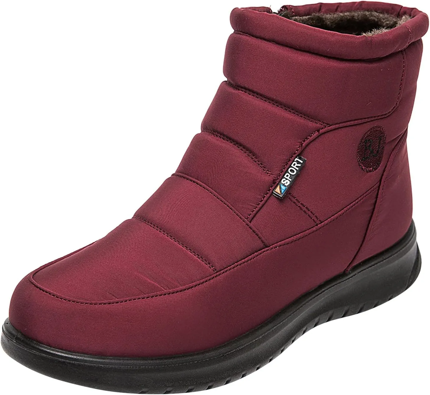 Womens Winter Boots with Zipper Waterproof Snow Shoe Womens Winter Snow Boots with Warm Fur Lining Winter Boot Women Slip On Womens Rain Boots Men's Winter Booties