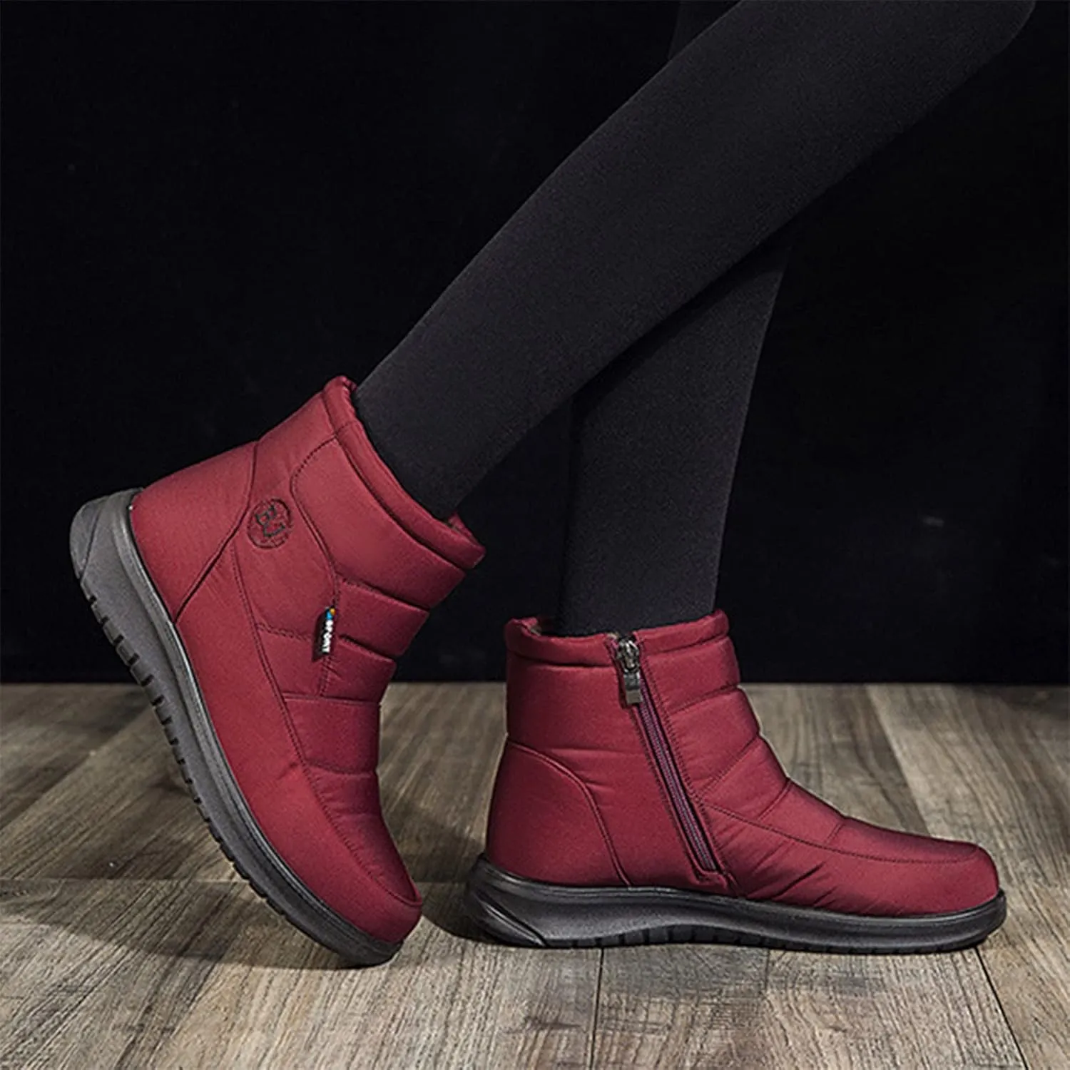 Womens Winter Boots with Zipper Waterproof Snow Shoe Womens Winter Snow Boots with Warm Fur Lining Winter Boot Women Slip On Womens Rain Boots Men's Winter Booties