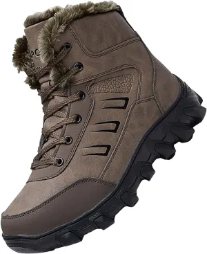 Work Boots for Men Steel Toe Hiking Sneakers Zip Up Fur Lined Workout Shoes for Women Composite Toe Slip On Platform Shoes Lightweight Comfortable Hike Grounded Footwear