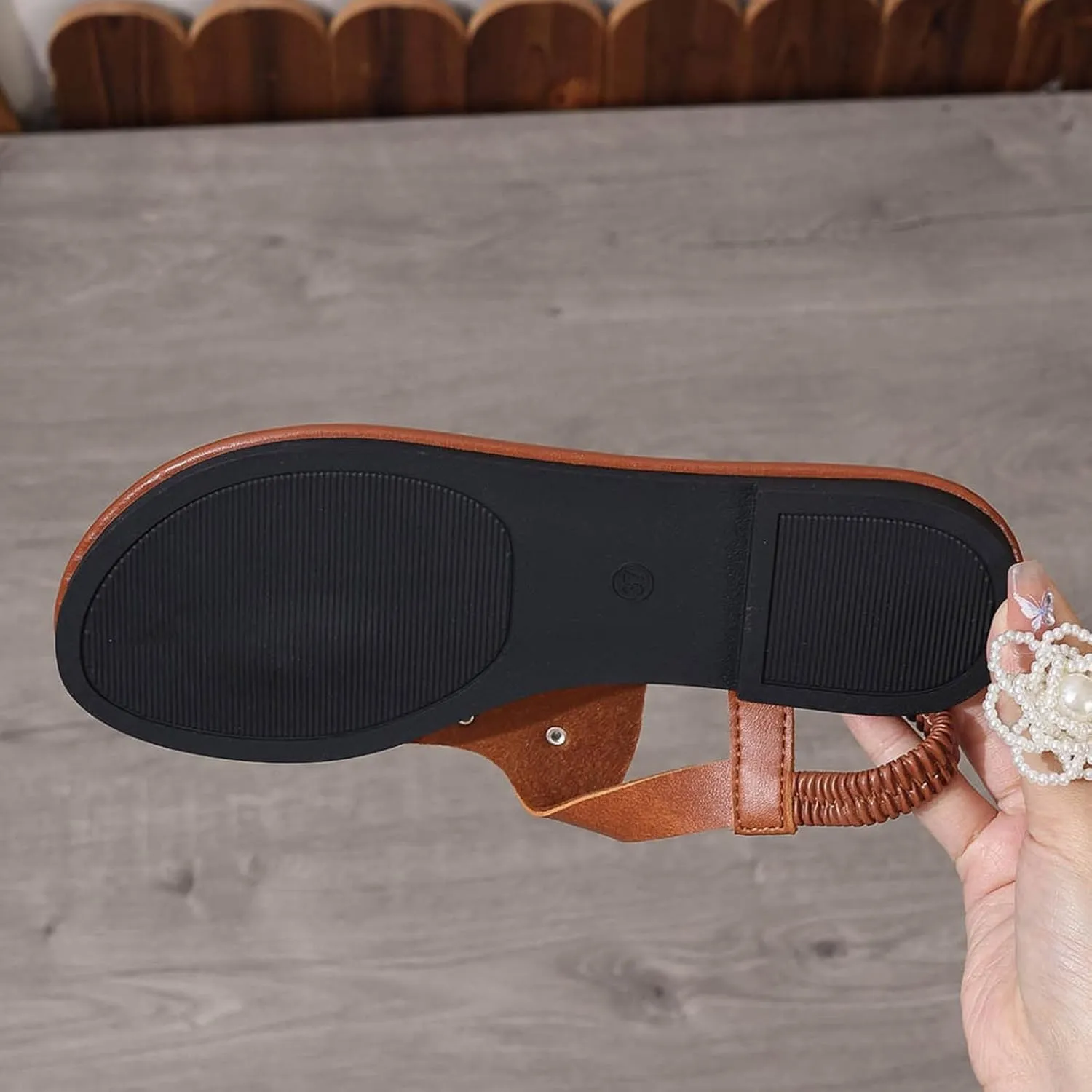 Yoga Mat Comfortable Flat Sandal for Women Dressy Shoes with Hook & Loop Strap Soft Soled Sandals for Women