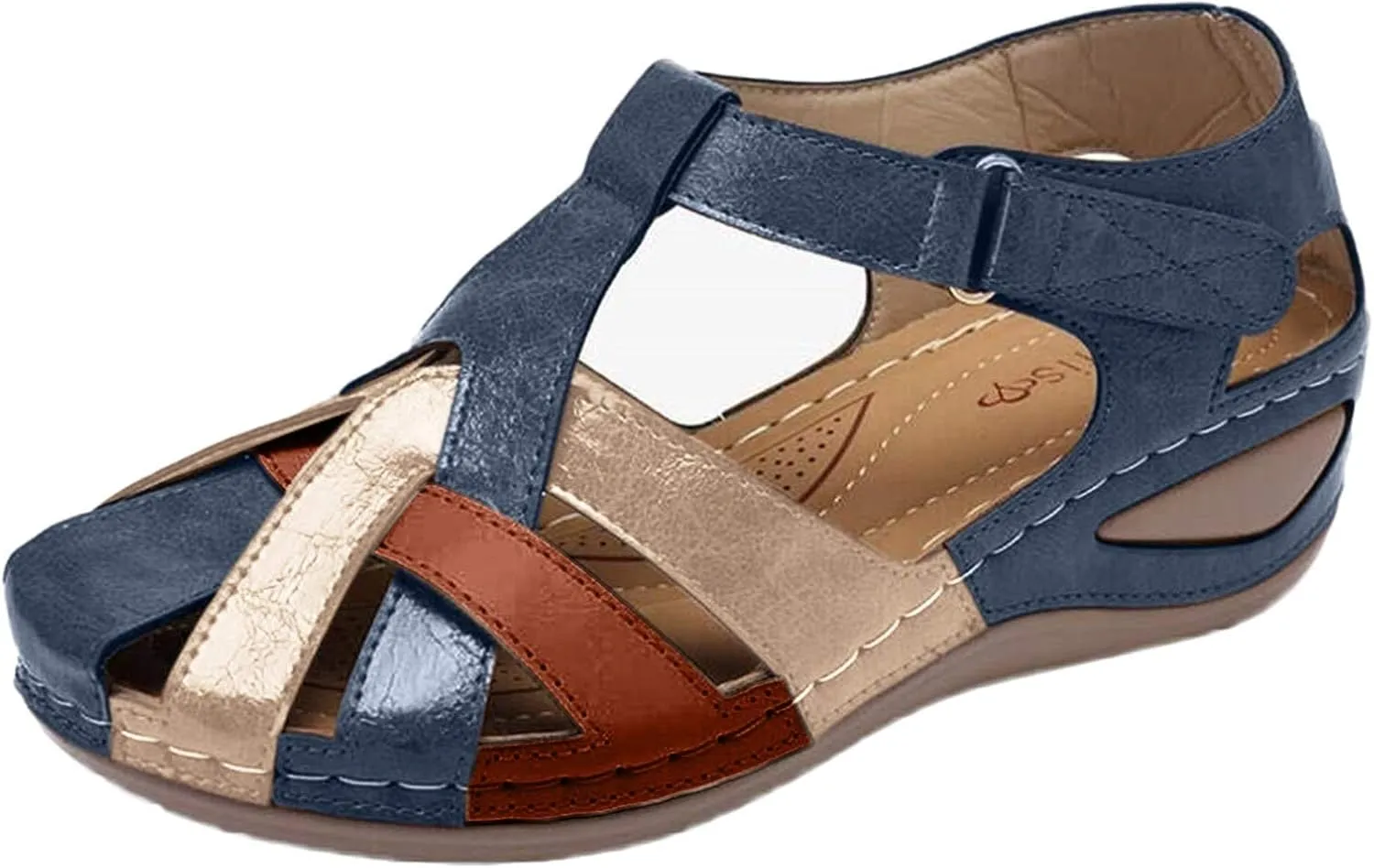 ZBYY Summer Women Sandals Casual Cutout Gladiator Wedge Sandals Loafers Ankle Strap Comfortable Outdoor Platform Shoes