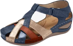 ZBYY Summer Women Sandals Casual Cutout Gladiator Wedge Sandals Loafers Ankle Strap Comfortable Outdoor Platform Shoes