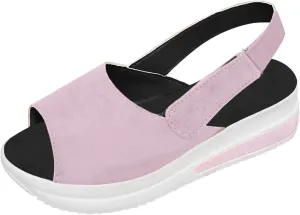 ZSpzx Sandals For Women 2025,Women's Slip On Loafers for Comfortable Wedge Low Heels Strap Mule Fish Mouth Walking Shoes Dressy Summer Flat Ladies Platform Wedges Canvas Sneakers