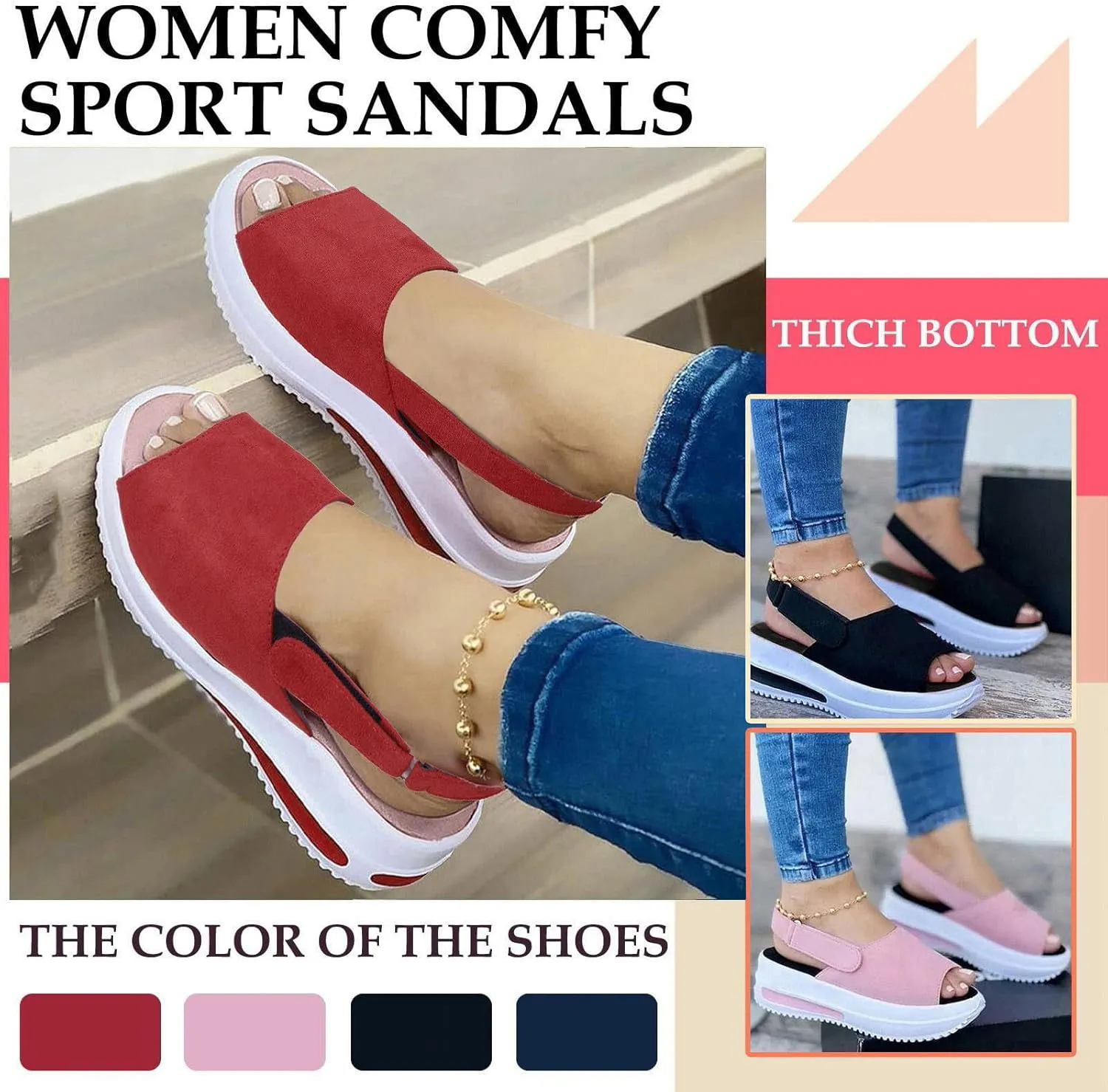 ZSpzx Sandals For Women 2025,Women's Slip On Loafers for Comfortable Wedge Low Heels Strap Mule Fish Mouth Walking Shoes Dressy Summer Flat Ladies Platform Wedges Canvas Sneakers