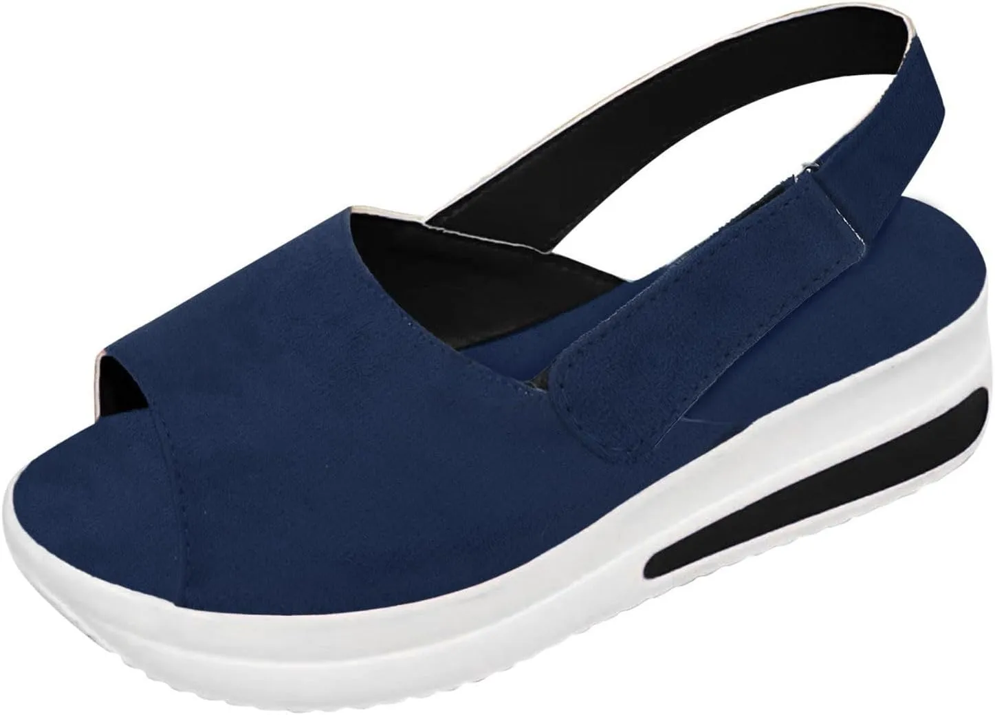 ZSpzx Sandals For Women 2025,Women's Slip On Loafers for Comfortable Wedge Low Heels Strap Mule Fish Mouth Walking Shoes Dressy Summer Flat Ladies Platform Wedges Canvas Sneakers